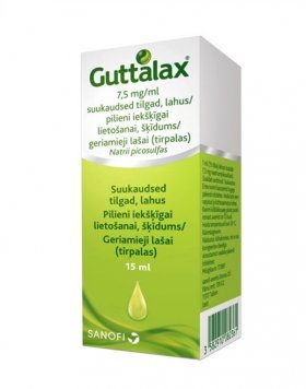 GUTTALAX 7,5 mg/ml geriamieji lašai, tirpalas, 15 ml