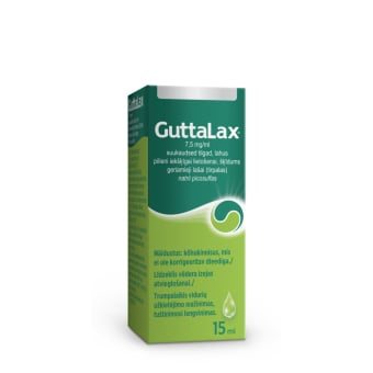 GUTTALAX, 7,5mg/ml, geriamieji lašai, tirpalas, N1, 15 ml