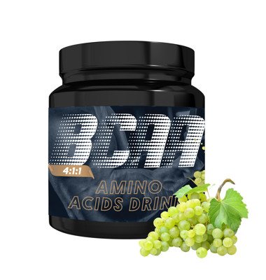 GymON BCAA vynuogių skonio aminorūgščių maisto papildas, 400 g