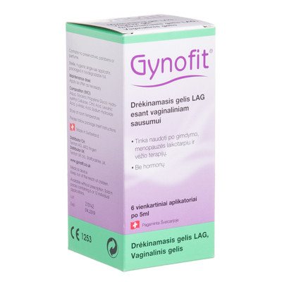 GYNOFIT, vaginalinis drėkinamasis gelis, 6 vnt., 5 ml