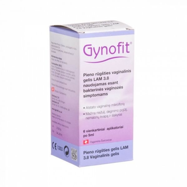 GYNOFIT vaginalinis pieno rūgšties gelis, x 5 ml, 6 vnt