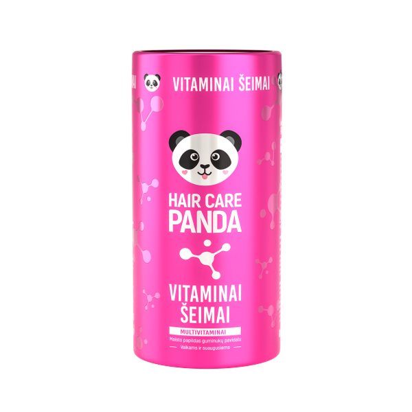 HAIR CARE PANDA maisto papildas VITAMINAI ŠEIMAI, 60 guminukų