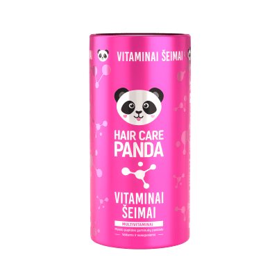 Hair Care Panda multivitaminai šeimai, 60 guminukų, 300 g