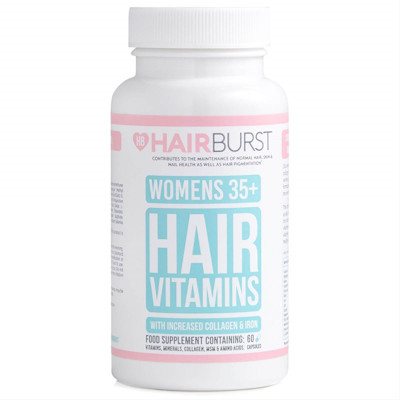 HAIRBURST, maisto papildai plaukams, moterims 35+, 60 kapsulių