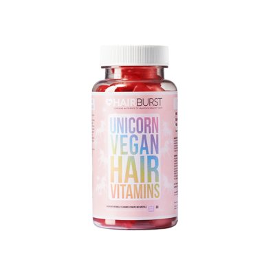 HAIRBURST veganiški maisto papildai plaukams, aviečių skonio N60