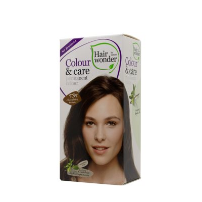 HAIRWONDER Colour & Care ilgalaikiai plaukų dažai be amoniako, spalva šokolado ruda 5.35, 100 ml