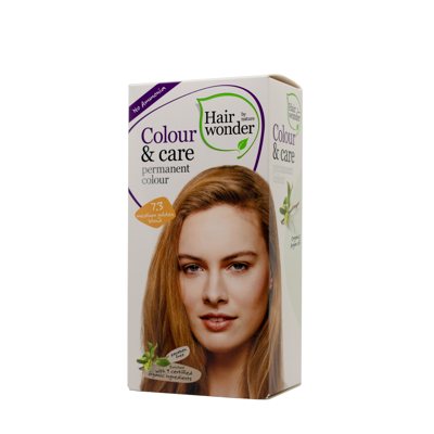 HAIRWONDER Colour & Care ilgalaikiai plaukų dažai be amoniako, vidutinė aukso blondinė 7.3, 100 ml