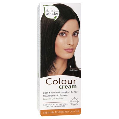 HAIRWONDER dažantis kremas Colour Cream, spalva tamsi ruda 3, 60 ml