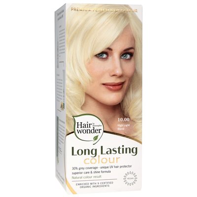 HAIRWONDER Ilgalaikiai plaukų dažai su 9 ekologiškais ekstraktais, labai šviesi blondinė 10, 100 ml