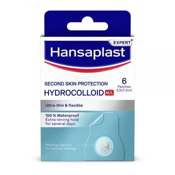 HANSAPLAST hidrokoloidiniai pleistrai SECOND SKIN PROTECTION, 6 vnt
