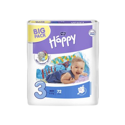 HAPPY MIDI sauskelnės vaikams 5-, N72, 9 kg