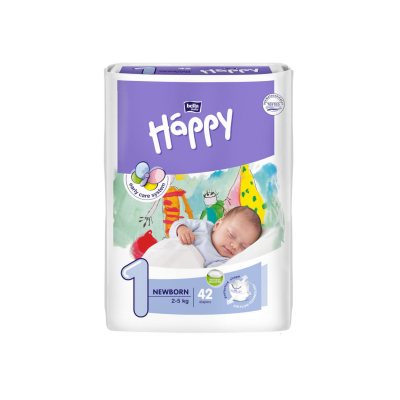 HAPPY NEWBORN sauskelnės vaikams 2-, N42, 5 kg