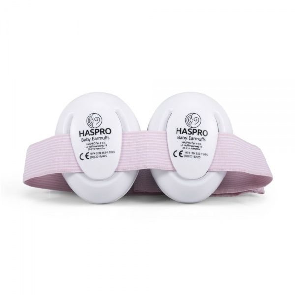 HASPRO apsauginės ausinės kūdikiams BE, rožinės spalvos, 1 vnt., 04 g