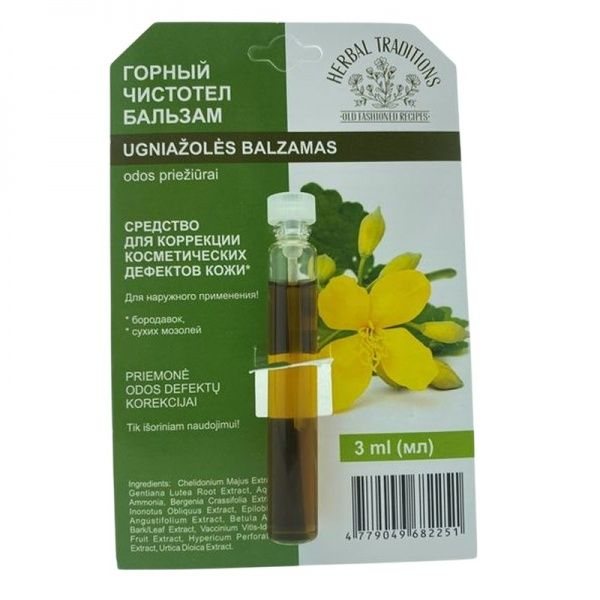 HERBAL TRADITIONS odos priežiūros ugniažolės balzamas GORNYJ CISTOTEL, 3 ml