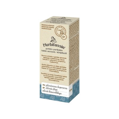 Herbitassin gerklės purškalas su islandinėmis kerpenomis, 30 ml