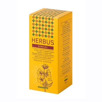 HERBUS gerklei medaus skonio, 150 ml