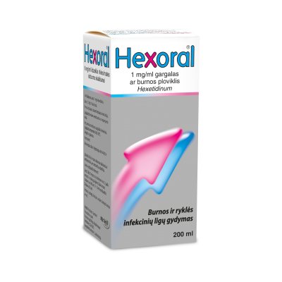 Hexoral 1 mg/ml burnos ploviklis, 200 ml