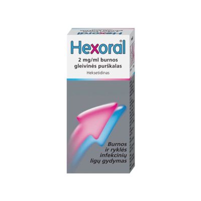 Hexoral 2 mg/ml burnos gleivinės purškalas, 40 ml