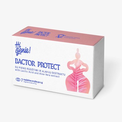 HI GENIE! BACTOR PROTECT, makšties ovulės, 7 vnt., 2 g