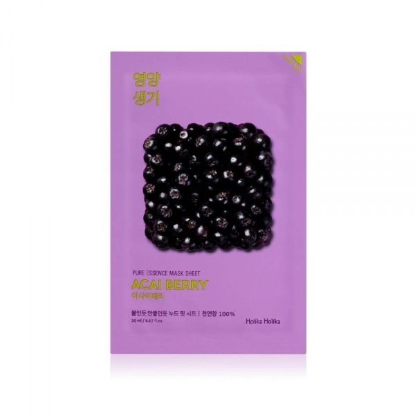 HOLIKA HOLIKA lakštinė veido kaukė PURE ESSENCE ACAI BERRY, 23 ml