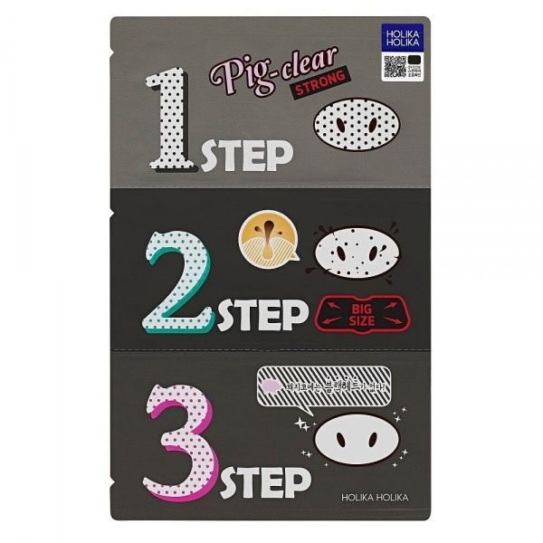HOLIKA HOLIKA stiprus veido kaukių rinkinys PIG CLEAR 3 STEP, 1 vnt