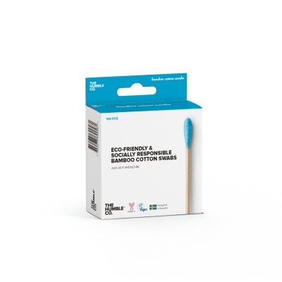 Humble mėlyni bambukiniai kosmetiniai vatos pagaliukai N100