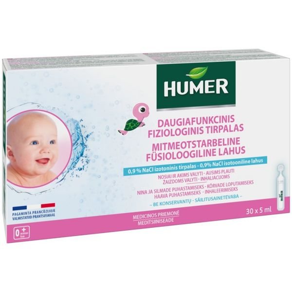 HUMER daugiafunkcis fiziologinis nosies tirpalas, 0,9%, x 5 ml, 30 vnt