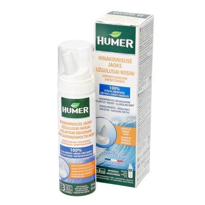 HUMER hipertoninis jūros vanduo užgulusiai nosiai, 50 ml