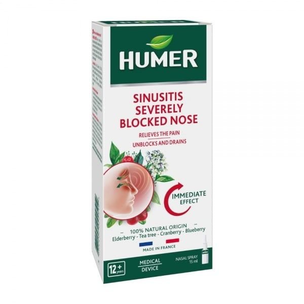 HUMER nosies purškalas labai užgulusiai nosiai, 15 ml
