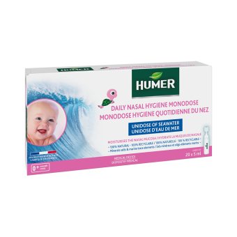 HUMER vienkartinės jūros vandens ampulės kūdikiams, 20 ampulių, 5 ml
