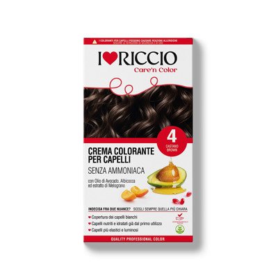I Love Riccio beamoniakiai plaukų dažai - ruda spalva Nr. 4, ., 145 ml