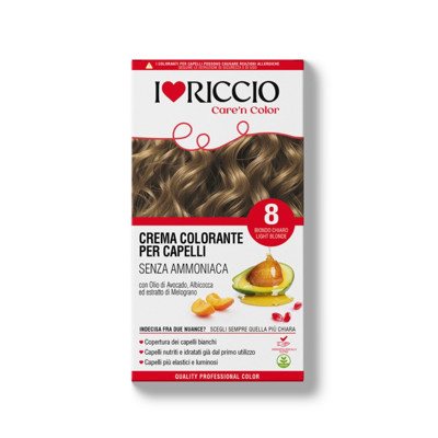 I Love Riccio beamoniakiai plaukų dažai - šviesaus blondo spalva spalva Nr. 8, ., 145 ml