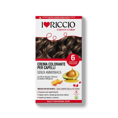 I Love Riccio beamoniakiai plaukų dažai - tamsaus blondo spalva Nr. 6, ., 145 ml