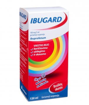 IBUGARD 100 mg / geriamoji suspensija 120 ml, 5 ml