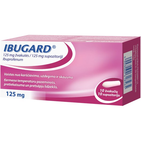 IBUGARD 125 mg žvakutės N10
