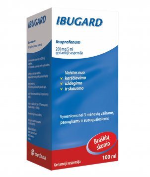 IBUGARD 200 mg/ geriamoji suspensija 100 ml, galiojimas 2026.11.30, 5 ml