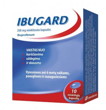 IBUGARD 200 mg minkštosios kapsulės N10