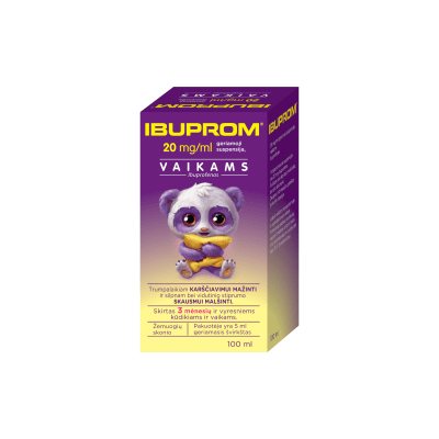 IBUPROM 20 mg/ml geriamoji suspensija vaikams, 100 ml