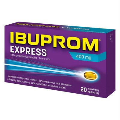 IBUPROM EXPRESS, 400 mg, minkštosios kapsulės, N20