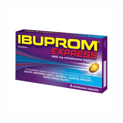IBUPROM EXPRESS 400 mg minkštosios kapsulės N6