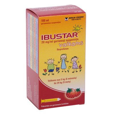 IBUSTAR, 20 mg/ml, geriamoji suspensija, vaikams, N1, 100 ml