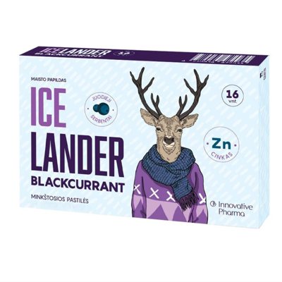 ICELANDER BLACKCURRANT, 16 pastilių