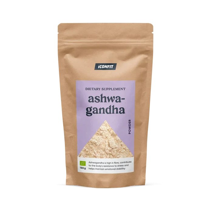 ICONFIT ekologiški Ašvagandos (Ashwagandha) milteliai, 150 g