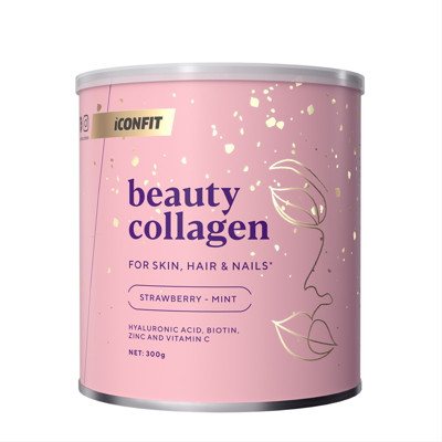 ICONFIT, grožio kolagenas, braškių-mėtų skonio, milteliai, 300 g