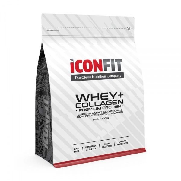 ICONFIT išrūgų baltymai ir kolagenas WHEY + COLLAGEN, šokolado skonio, 1 kg