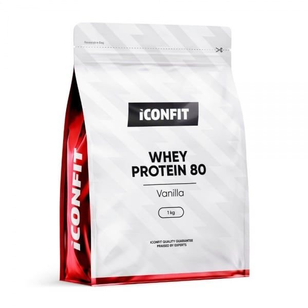 ICONFIT išrūgų baltymai WHEY PROTEIN 80, vanilės skonio, 1 kg