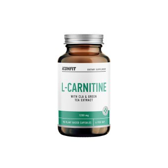 ICONFIT L-karnitinas su CLA ir žaliosios arbatos ekstraktu, 90 kapsulių