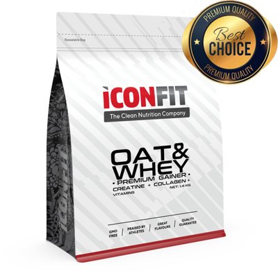 ICONFIT, OAT&WHEY PRO GAINER, maisto papild. masės aug., šokolado skonio, 1 vnt., 1.4 kg
