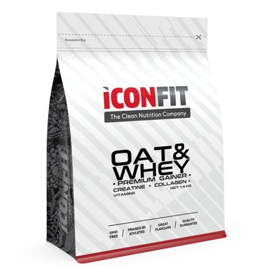 ICONFIT, OAT&WHEY PRO GAINER, maisto papildas masės aug., vanilės skonio, 1 vnt., 1.4 kg