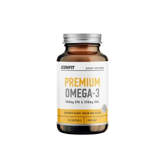 ICONFIT omega 3 PREMIUM (EPA 500 mg / DHA 250 mg), 90 minkštų kapsulių